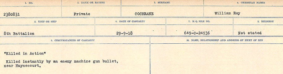 Circumstances of Death Registers