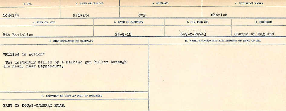 Circumstances of Death Registers