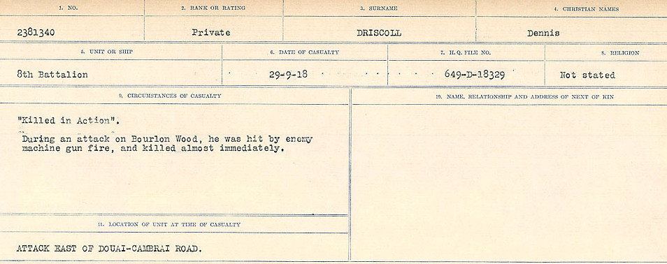 Circumstances of death registers