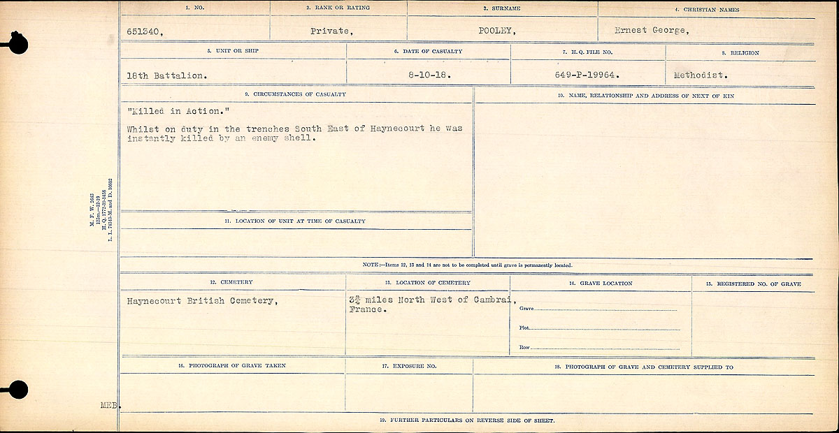 Circumstances of death registers