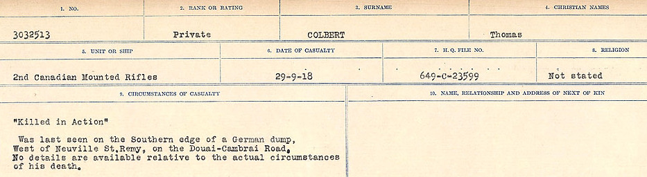 Circumstances of Death Registers