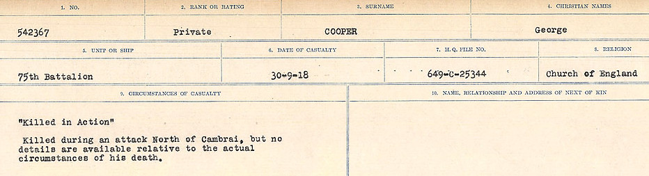 Circumstances of Death Registers