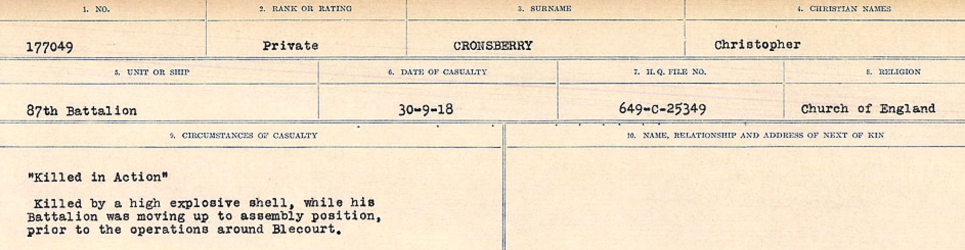 Circumstances of death registers