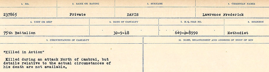 Circumstances of death registers