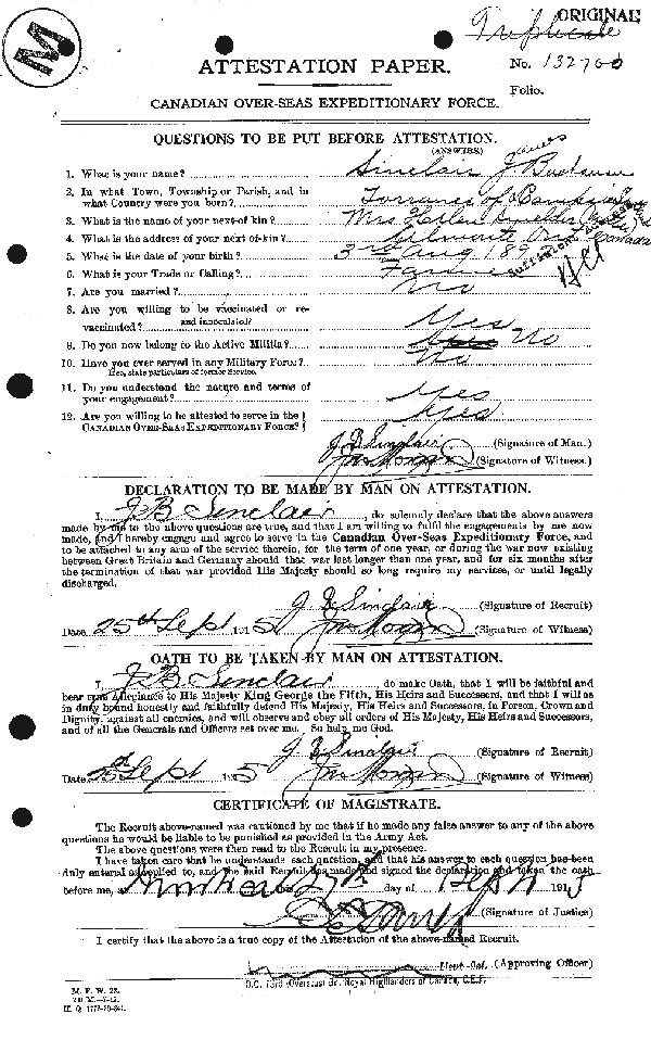 Attestation Paper (page 1)