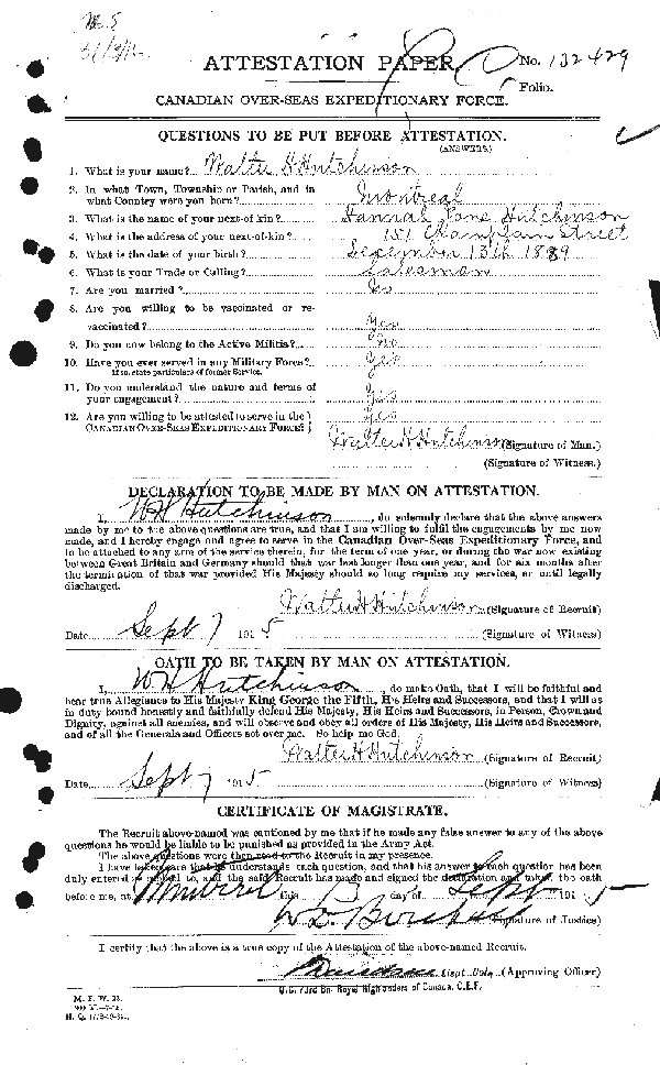 Feuille d'engagement