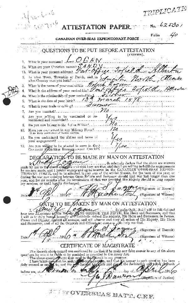 Feuilles d'engagement