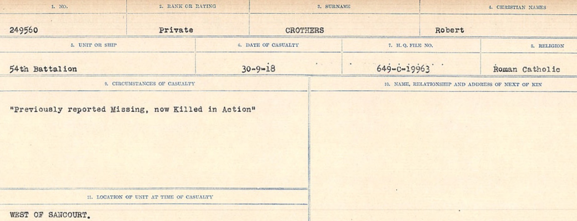 Circumstances of death registers