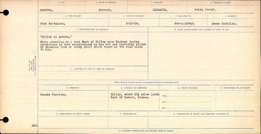 Circumstances of death registers