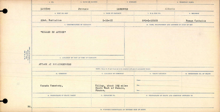 Circumstances of death registers