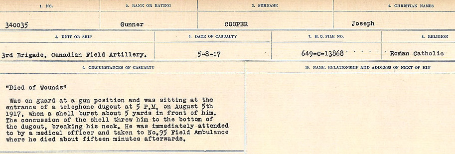 Circumstances of Death Registers