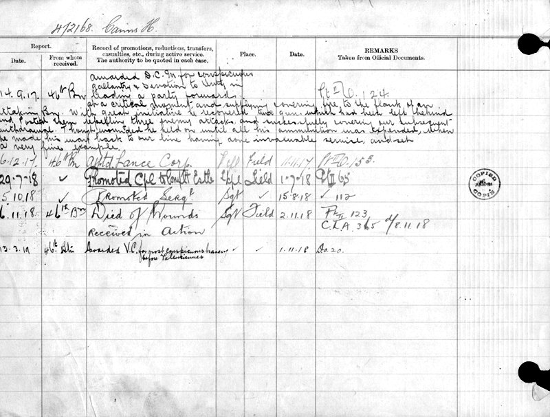 Service Records (back)