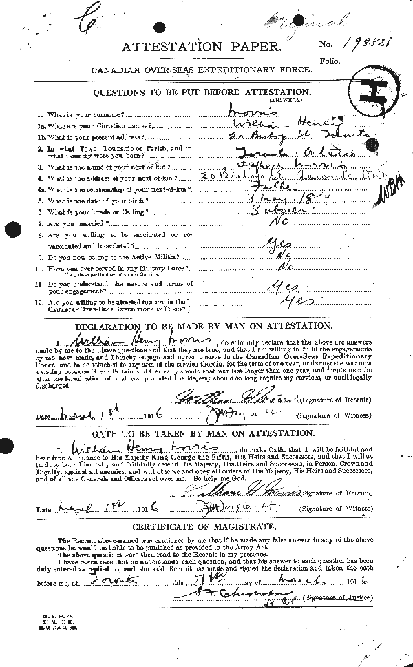 Attestation Paper (page 1)