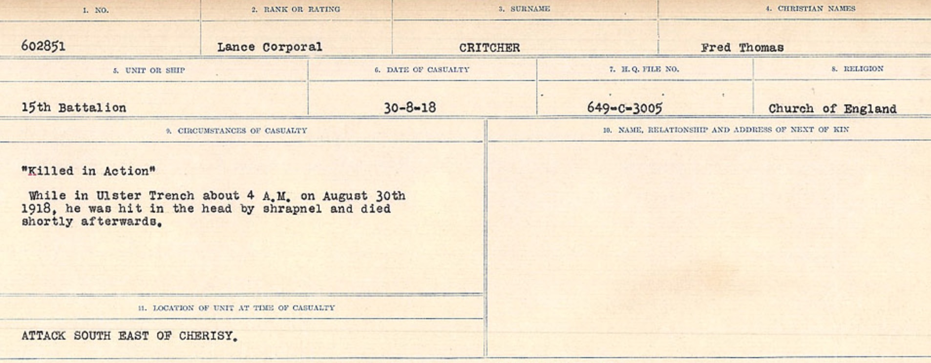 Circumstances of death registers
