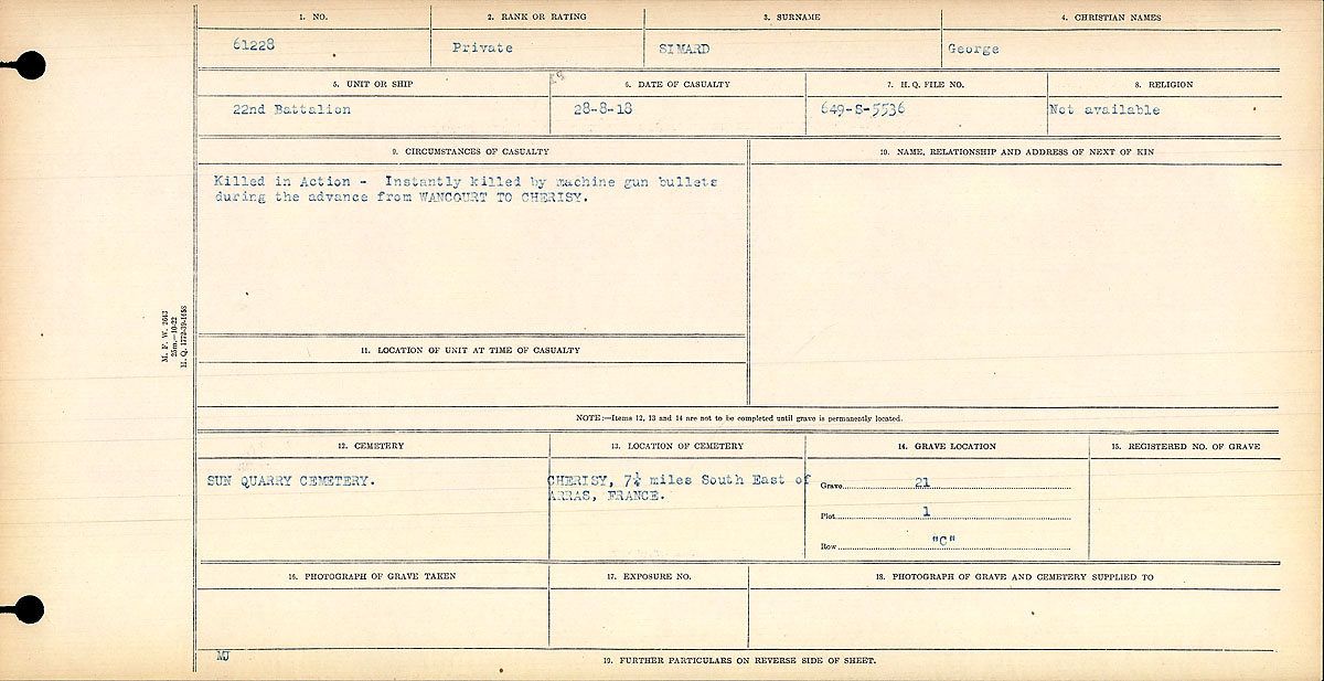 Circumstances of death registers