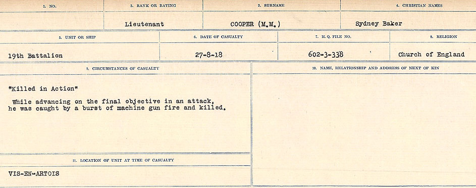 Circumstances of Death Registers