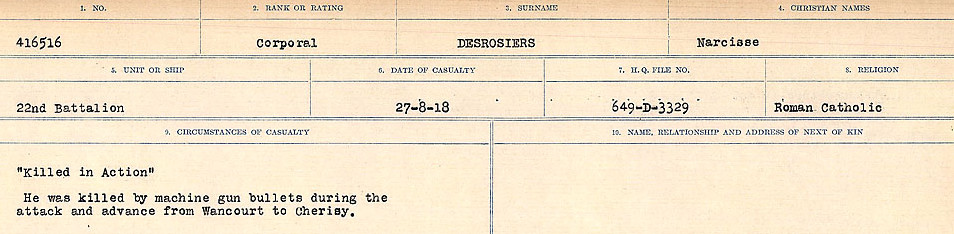 Circumstances of death registers