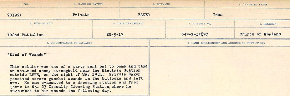 Registres de circonstances du décès
