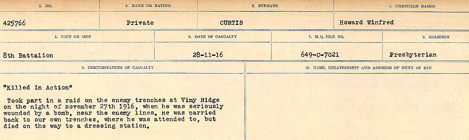 Registres de circonstances du décès