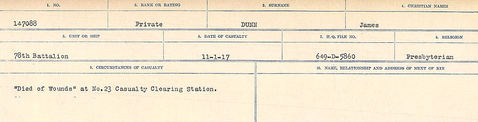 Registres de circonstances du décès