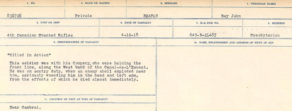 Circumstances of Death