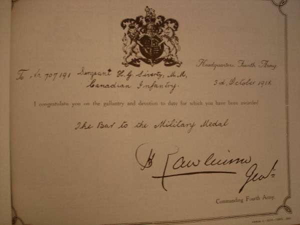 Military Medal citation