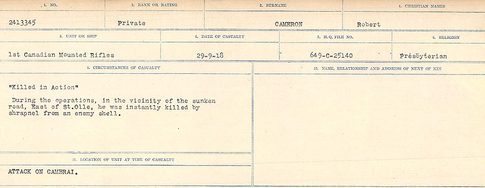Circumstances of Death Registers