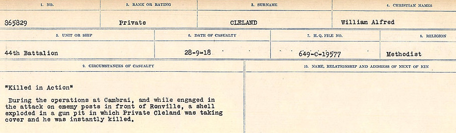 Photo of WILLIAM ALFRED CLELAND