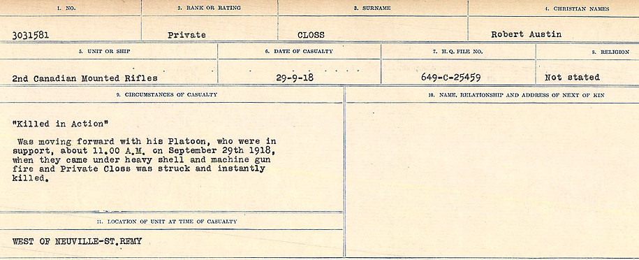 Circumstances of Death Registers