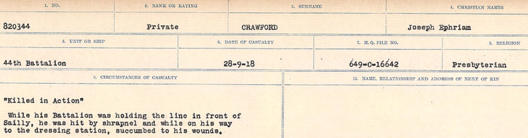 Circumstances of death registers