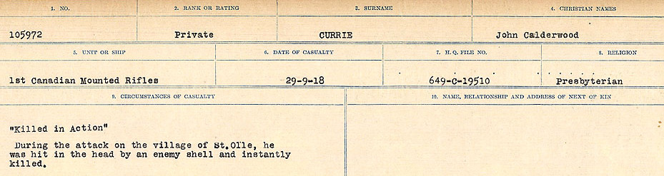 Circumstances of death registers