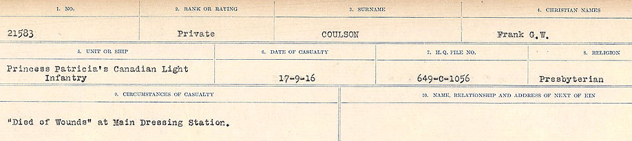 Circumstances of Death Registers
