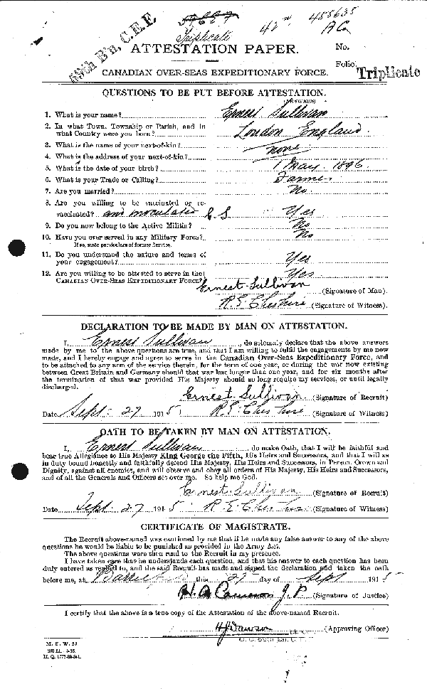 Attestation Paper (page 1)
