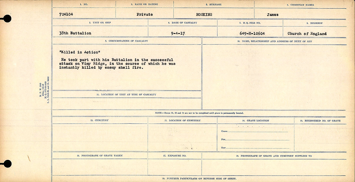 Circumstances of death registers