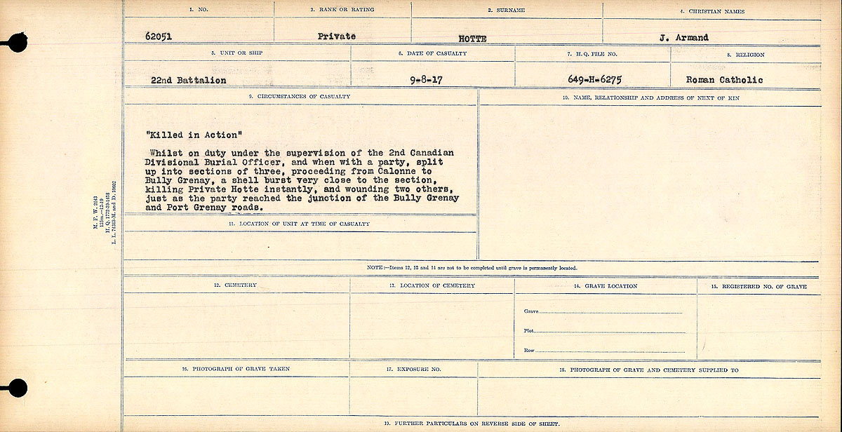 Circumstances of death registers