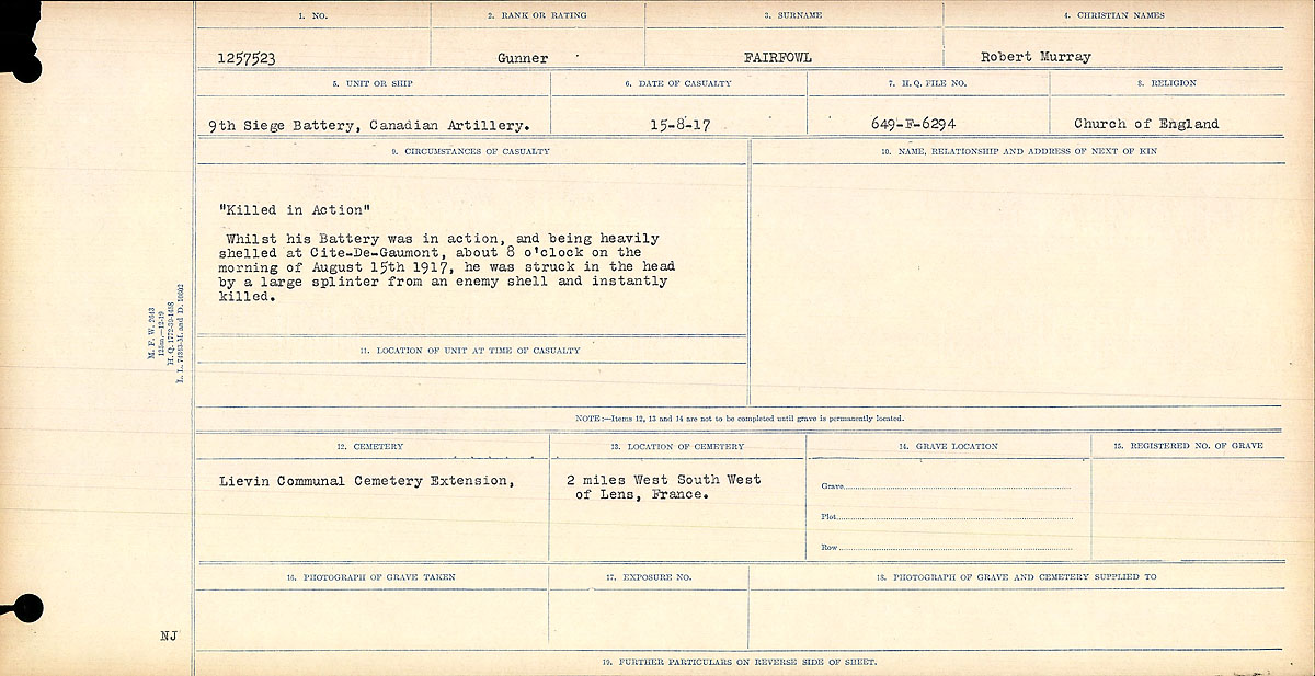 Circumstances of death registers