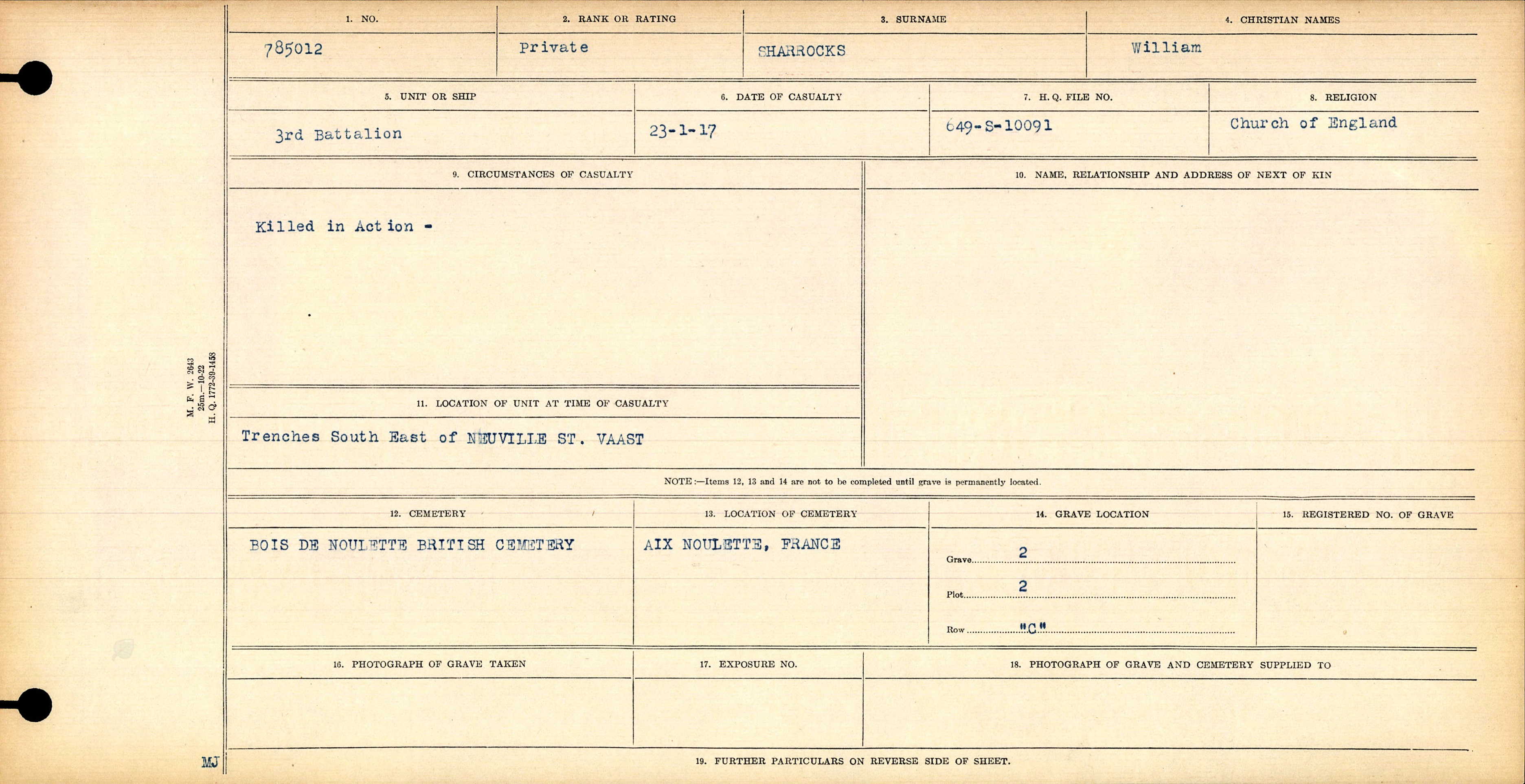 Circumstances of Death Registers