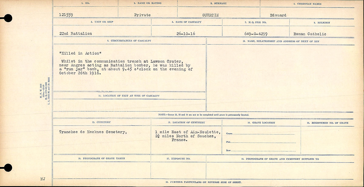 Circumstances of death registers