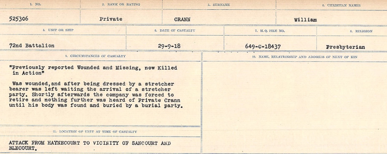 Circumstances of death registers
