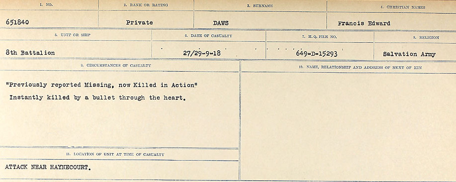Circumstances of death registers