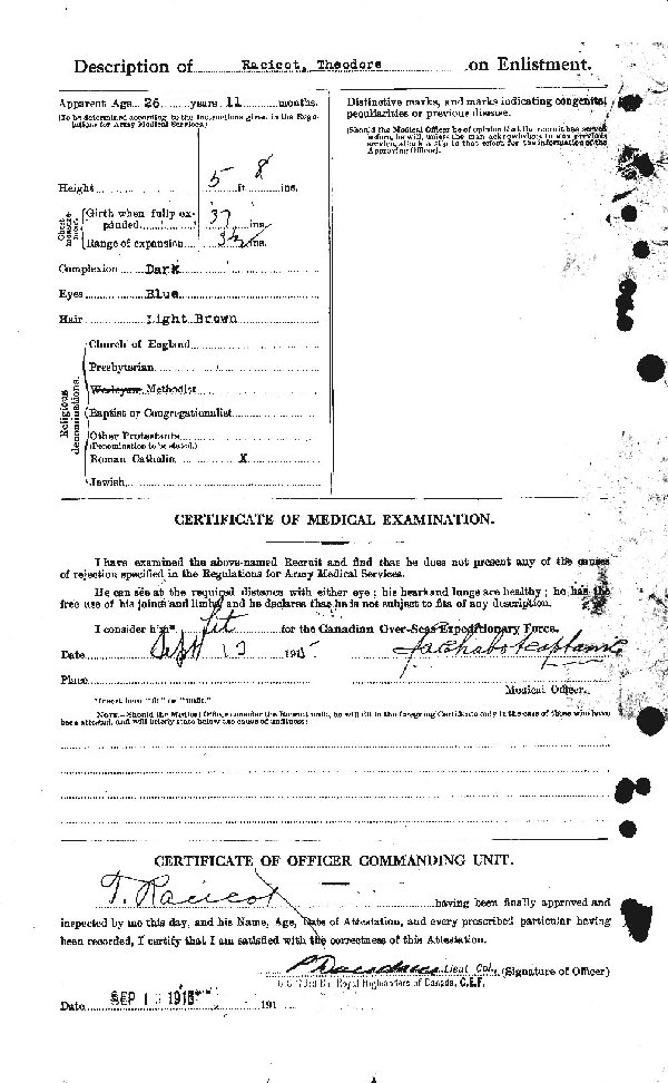 Attestation Papers (Reverse)