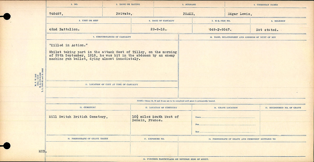 Circumstances of death registers