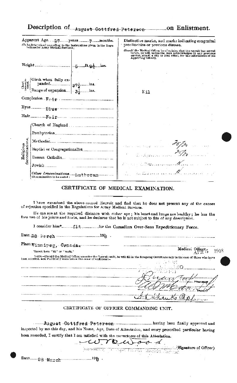 Attestation Papers (Reverse)