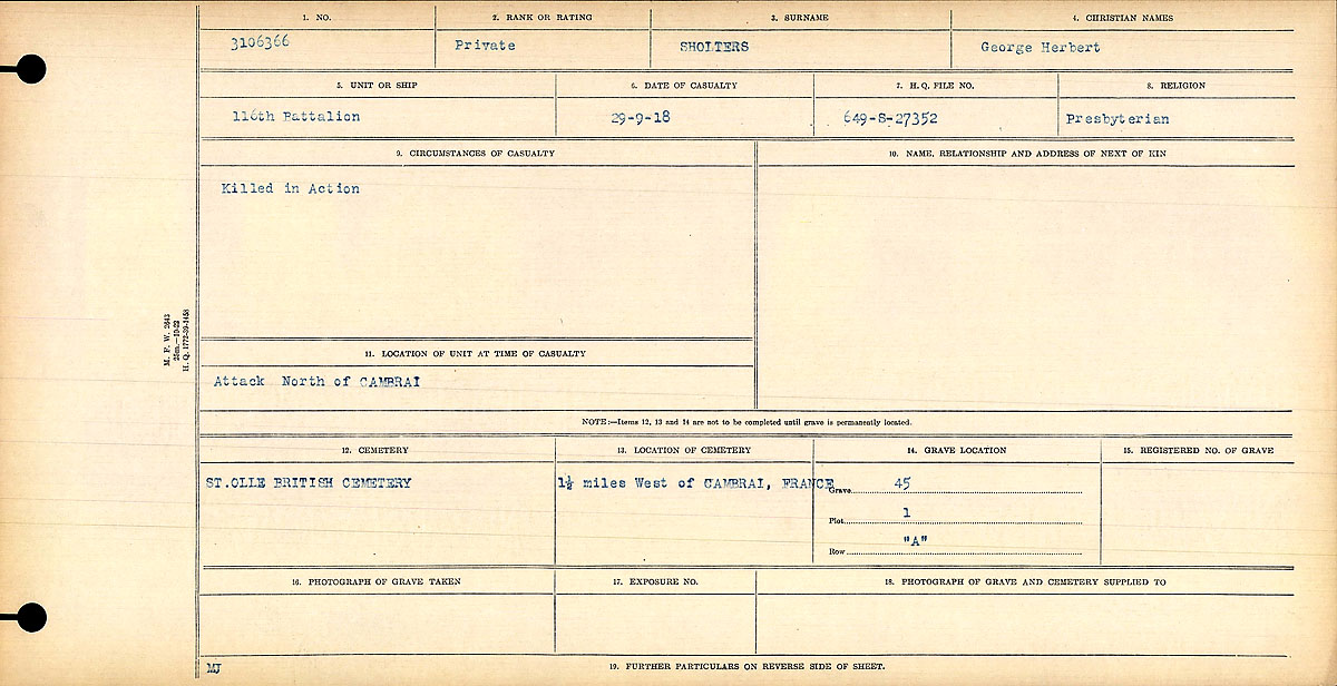 Circumstances of death registers