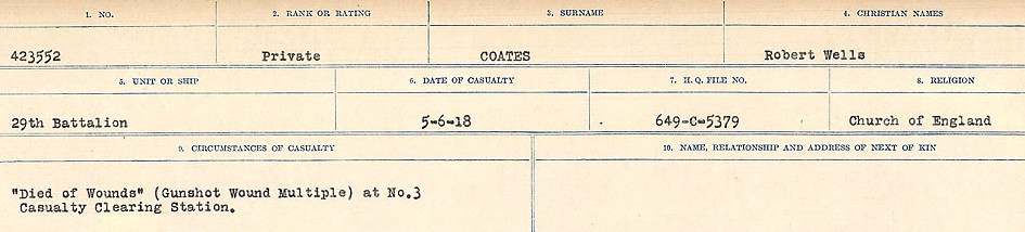 Registres de circonstances du décès