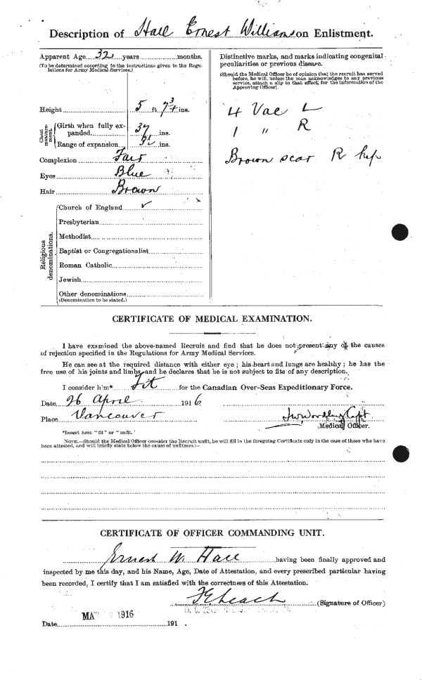 Attestation papers - Reverse