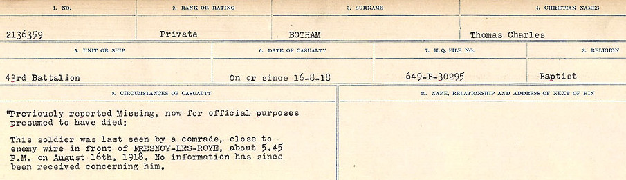 Circumstances of Death Registers
