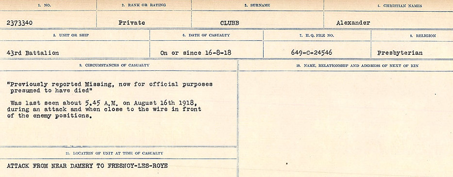 Circumstances of Death Registers