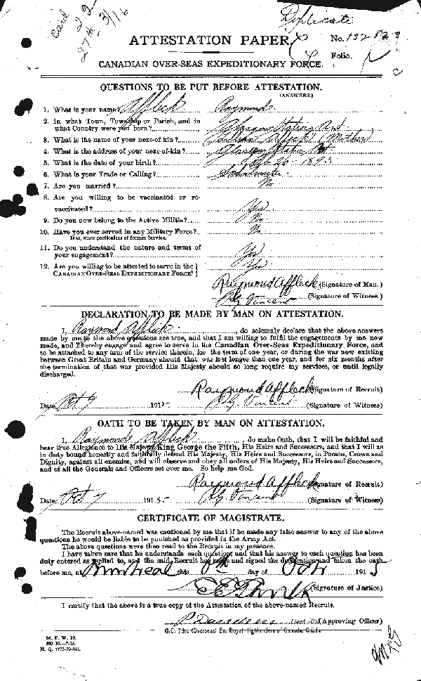 Attestation Paper (page 1)