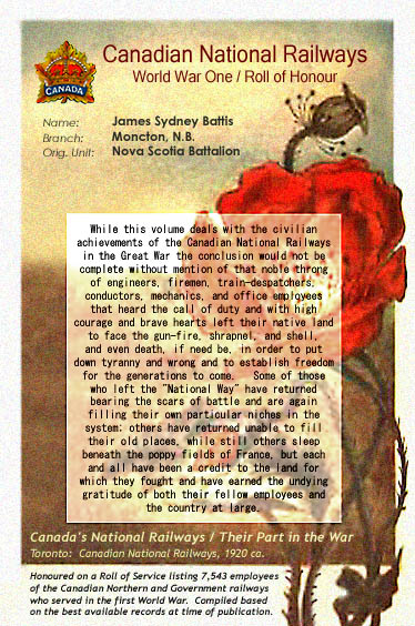 Canadian National Railways - World War One Roll of Honour.